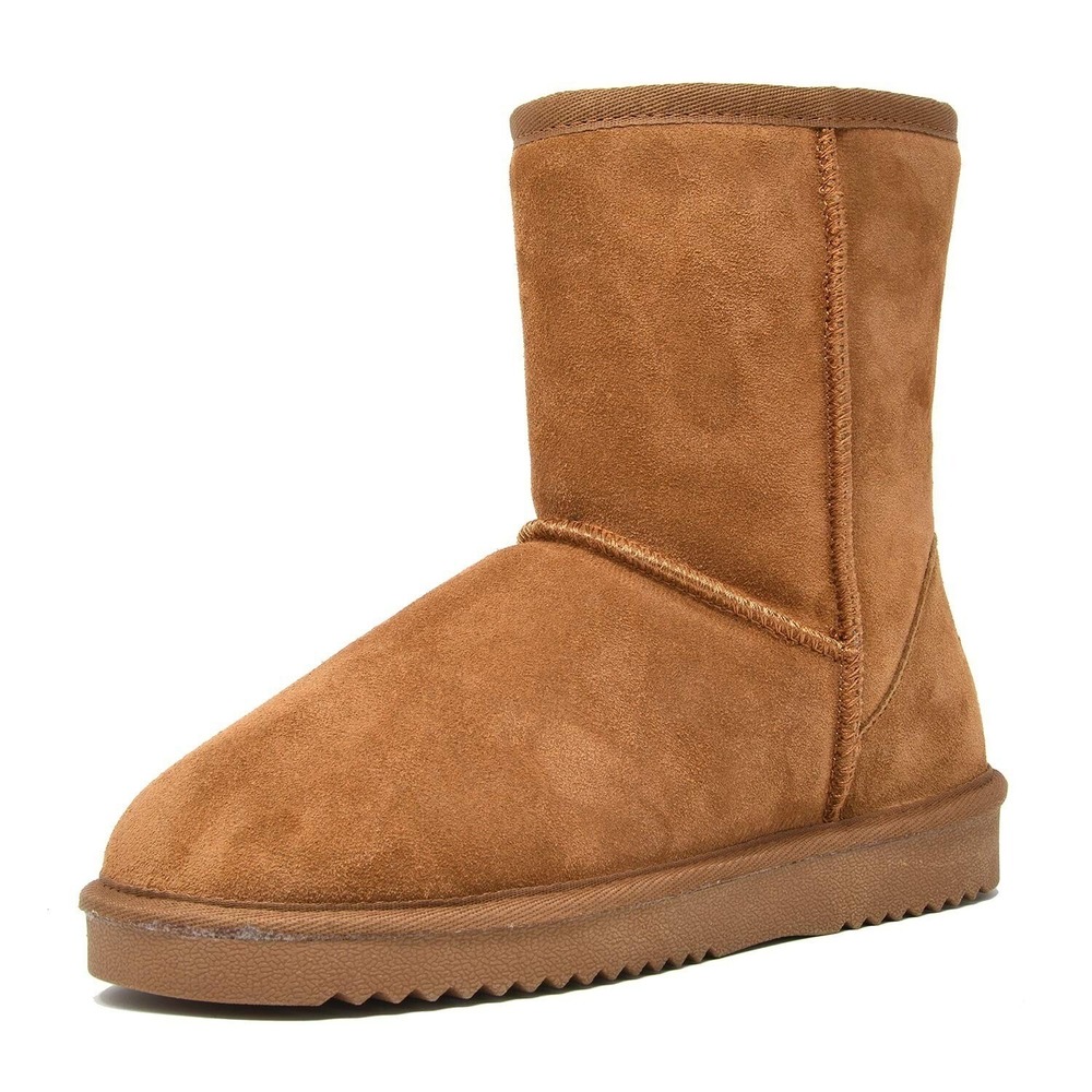 Dream Pairs Womens Mid Calf Winter Boots Camel Brown Faux Fur Lined Size 11